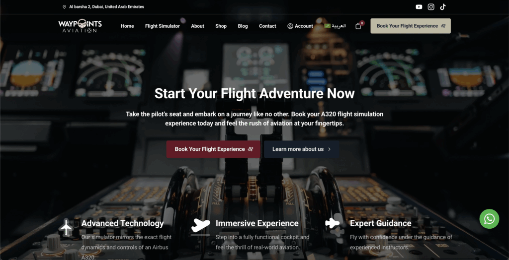 Aperçu du projet Waypoints Aviation